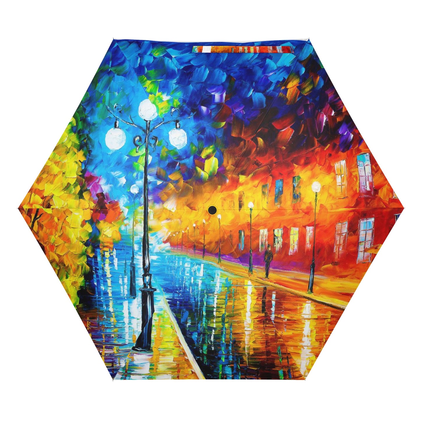 Fully Auto Open & Close Umbrella Printing Outside Afremov BLUE LIGHTS AT NIGHT