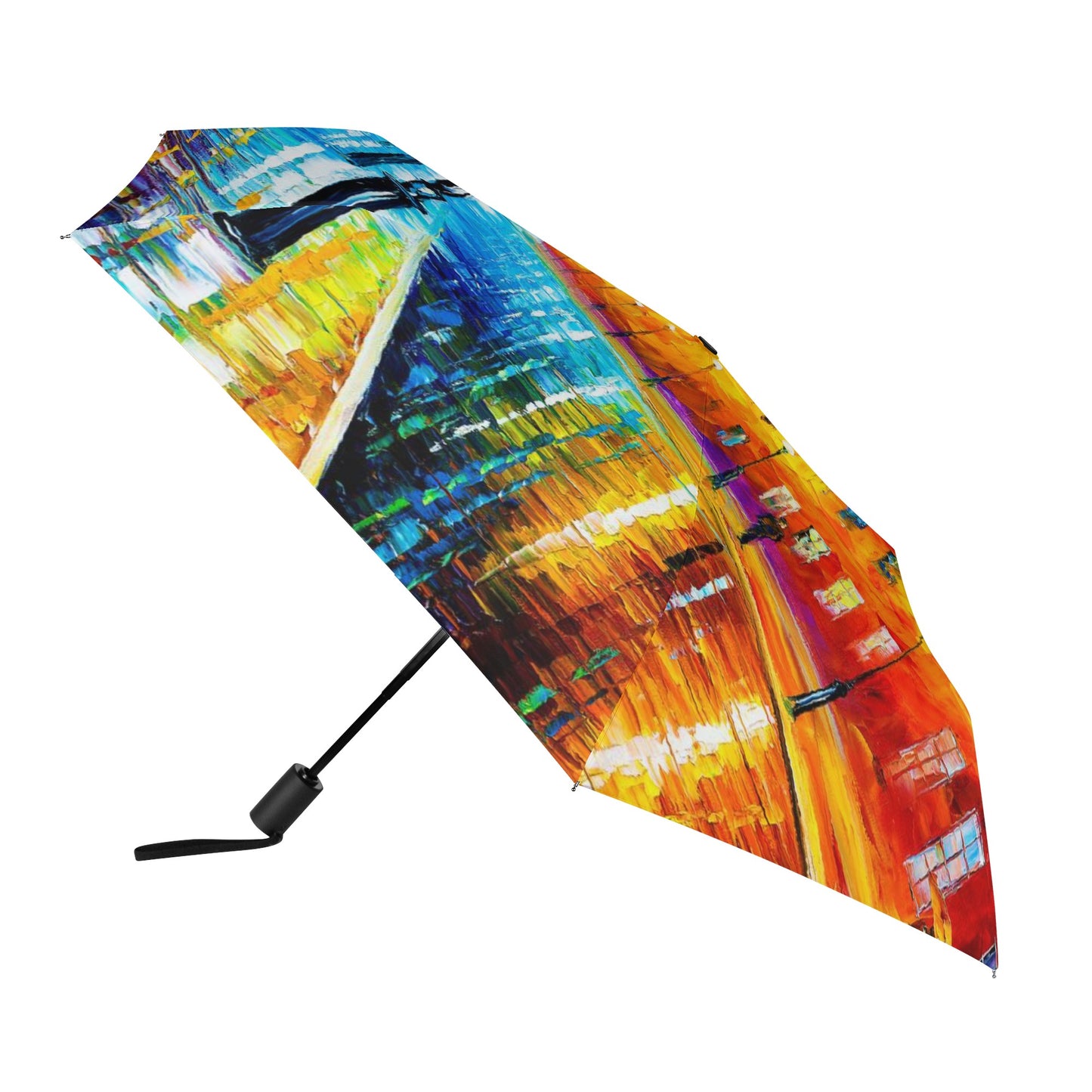 Fully Auto Open & Close Umbrella Printing Outside Afremov BLUE LIGHTS AT NIGHT