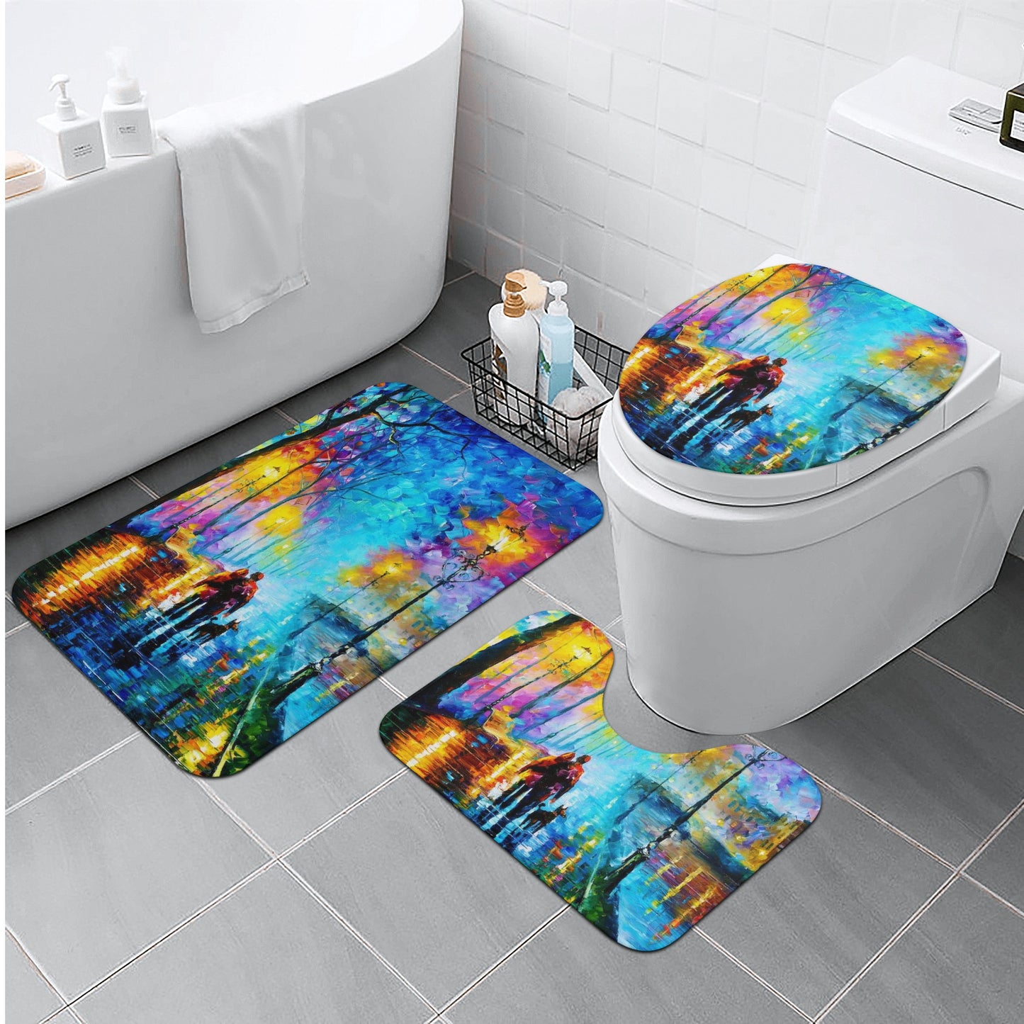 Bath Room Toilet Set Afremov MELODY OF THE NIGHT