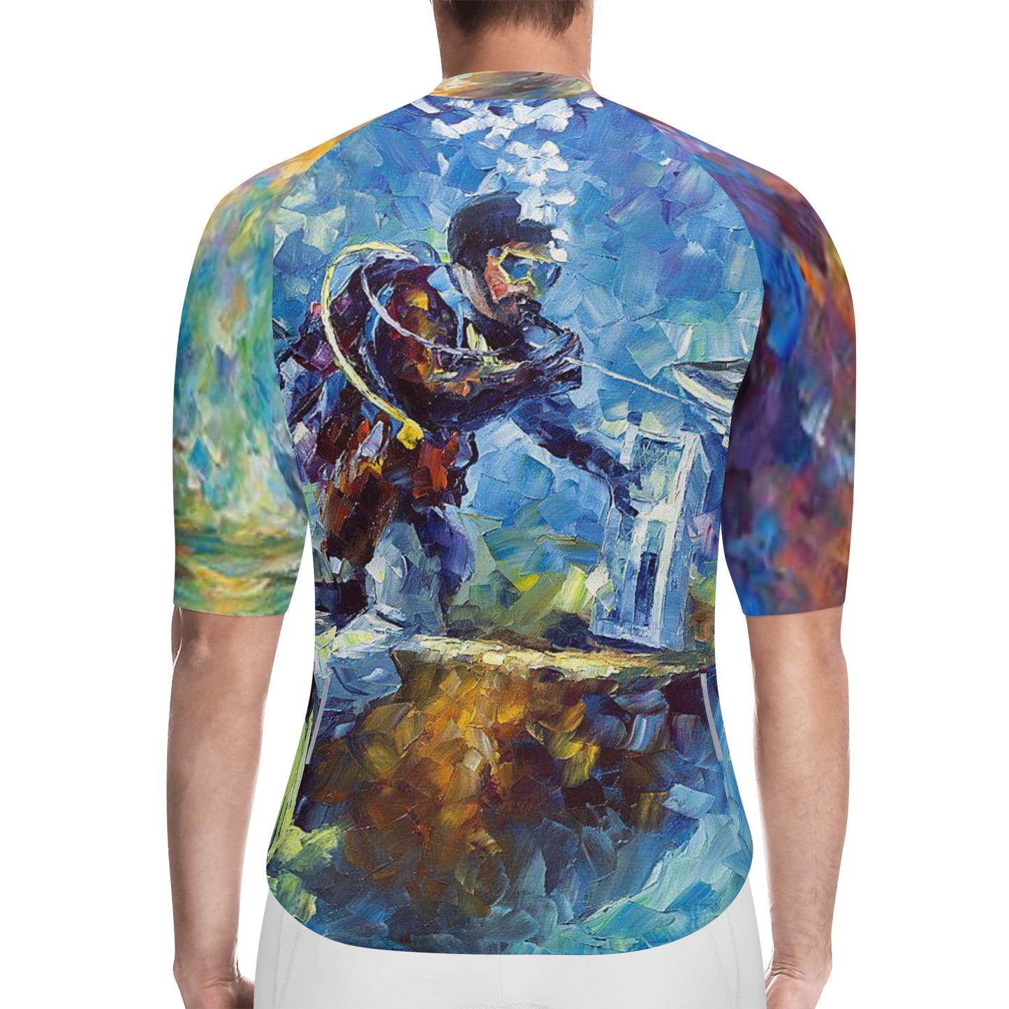 Men's Pro Team Short Sleeve Jersey Afremov FIGHT WITH THE WIND and UNDER WATER