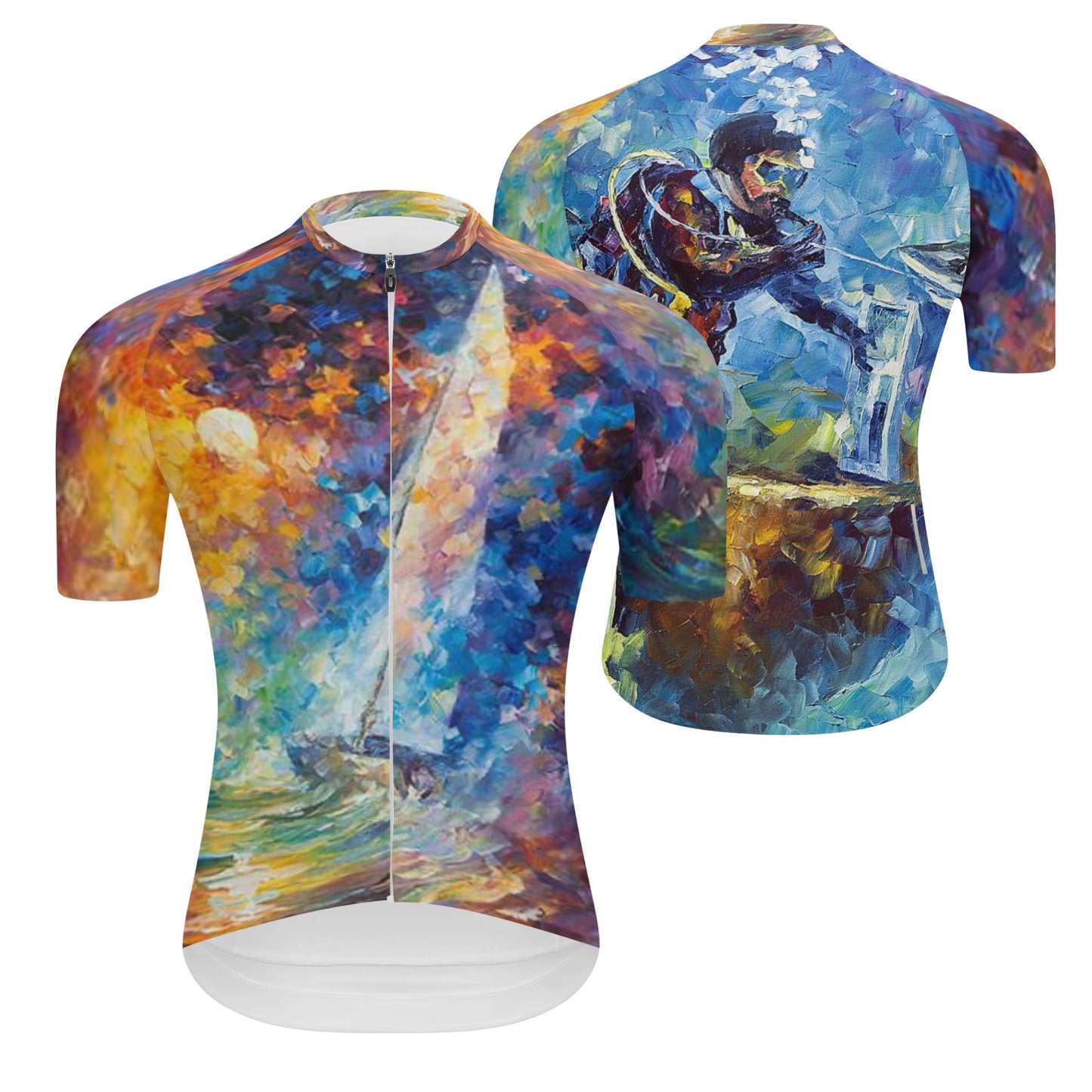 Men's Pro Team Short Sleeve Jersey Afremov FIGHT WITH THE WIND and UNDER WATER