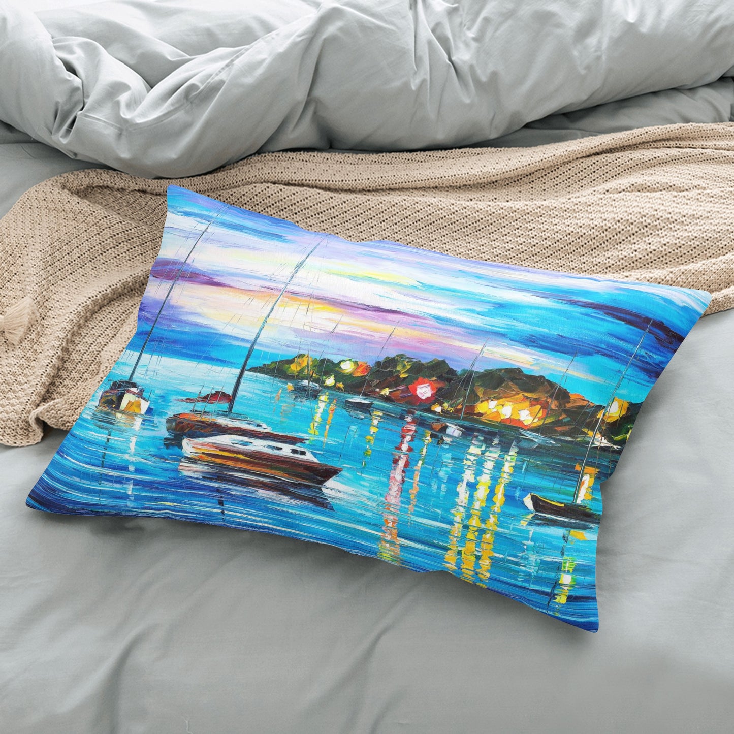 Double Side Printing Rectangular Pillow Cover Afremov MYSTERY OF THE NIGHT SKY