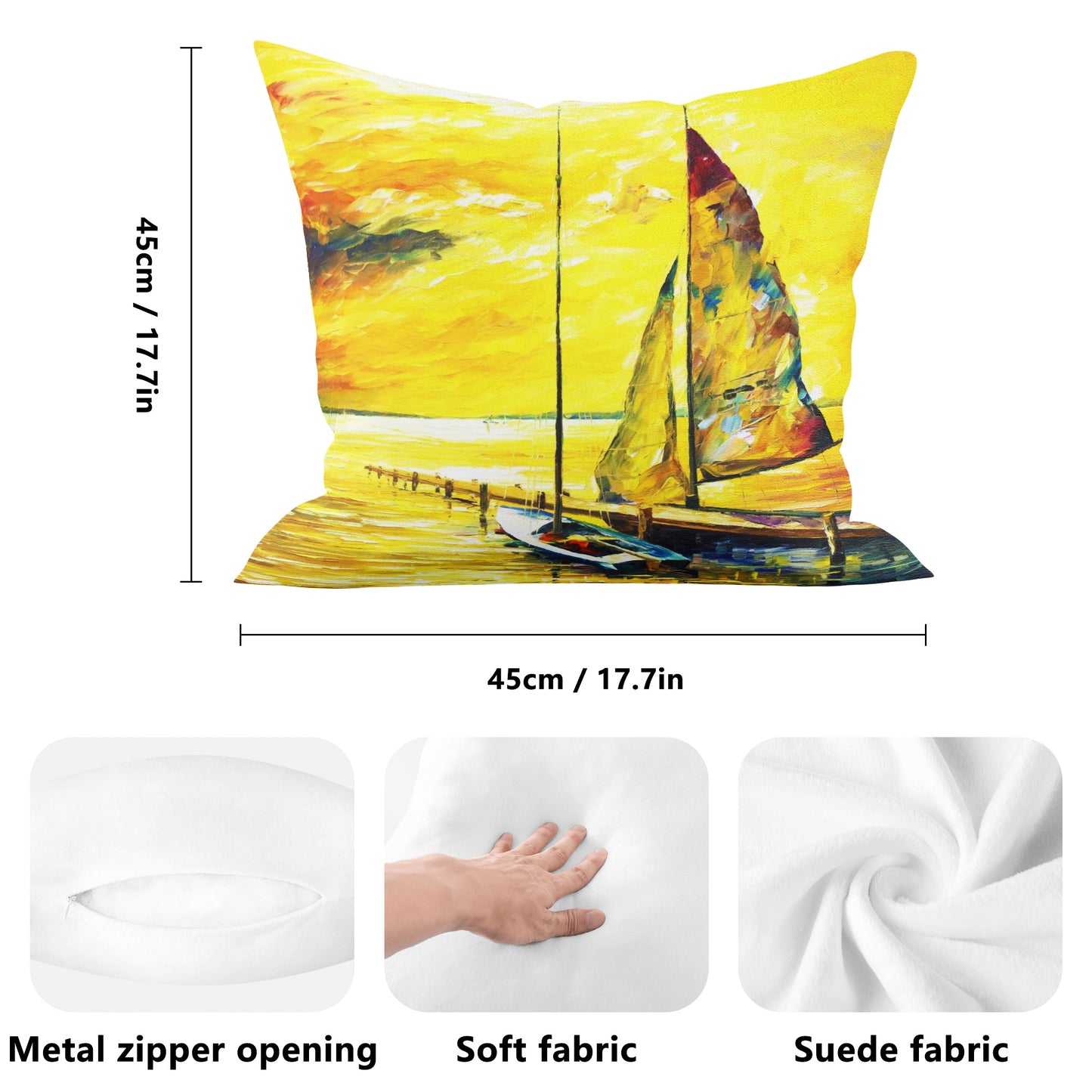 Double Side Printing Pillow Cover Afremov SAILING AWAY