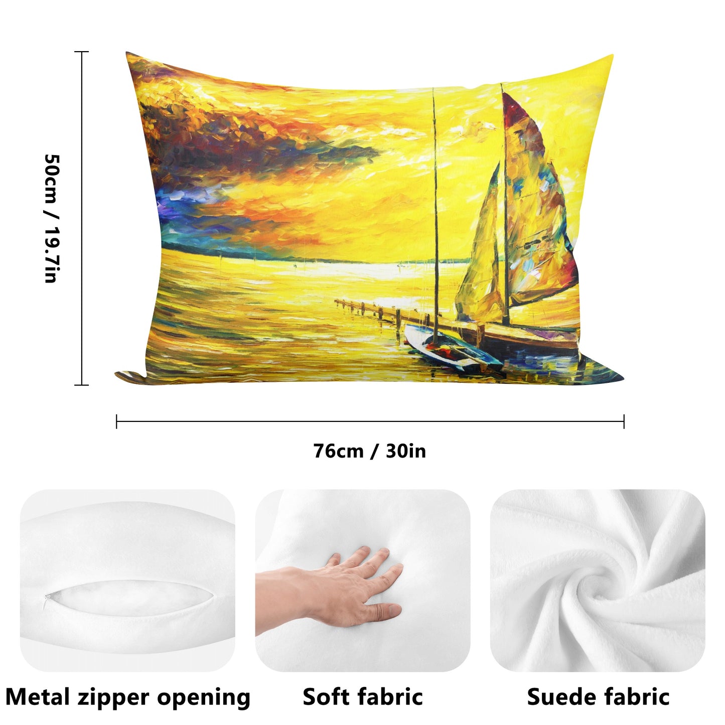 Double Side Printing Rectangular Pillow Cover Afremov SAILING AWAY