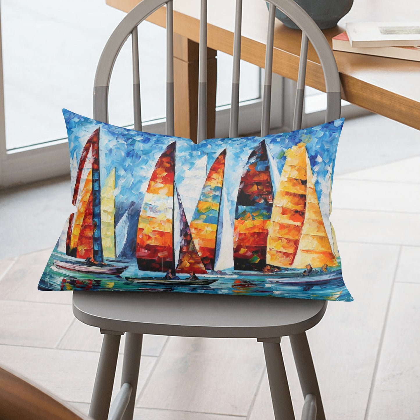 Double Side Printing Rectangular Pillow Cover Afremov SAIL REGATTA