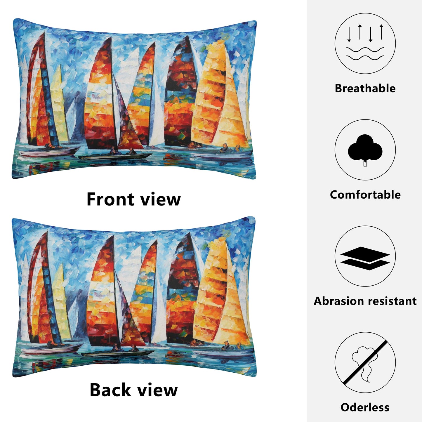 Double Side Printing Rectangular Pillow Cover Afremov SAIL REGATTA