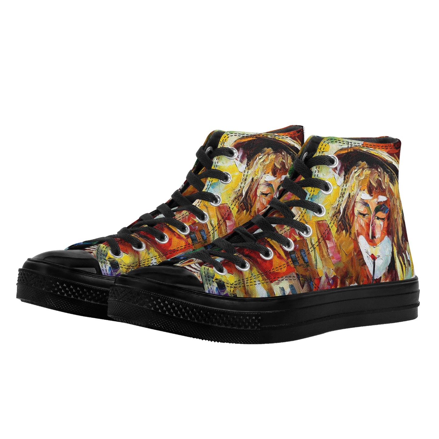 Womens Classic Black High Top Canvas Shoes @FanClub By AFREMOV.COM