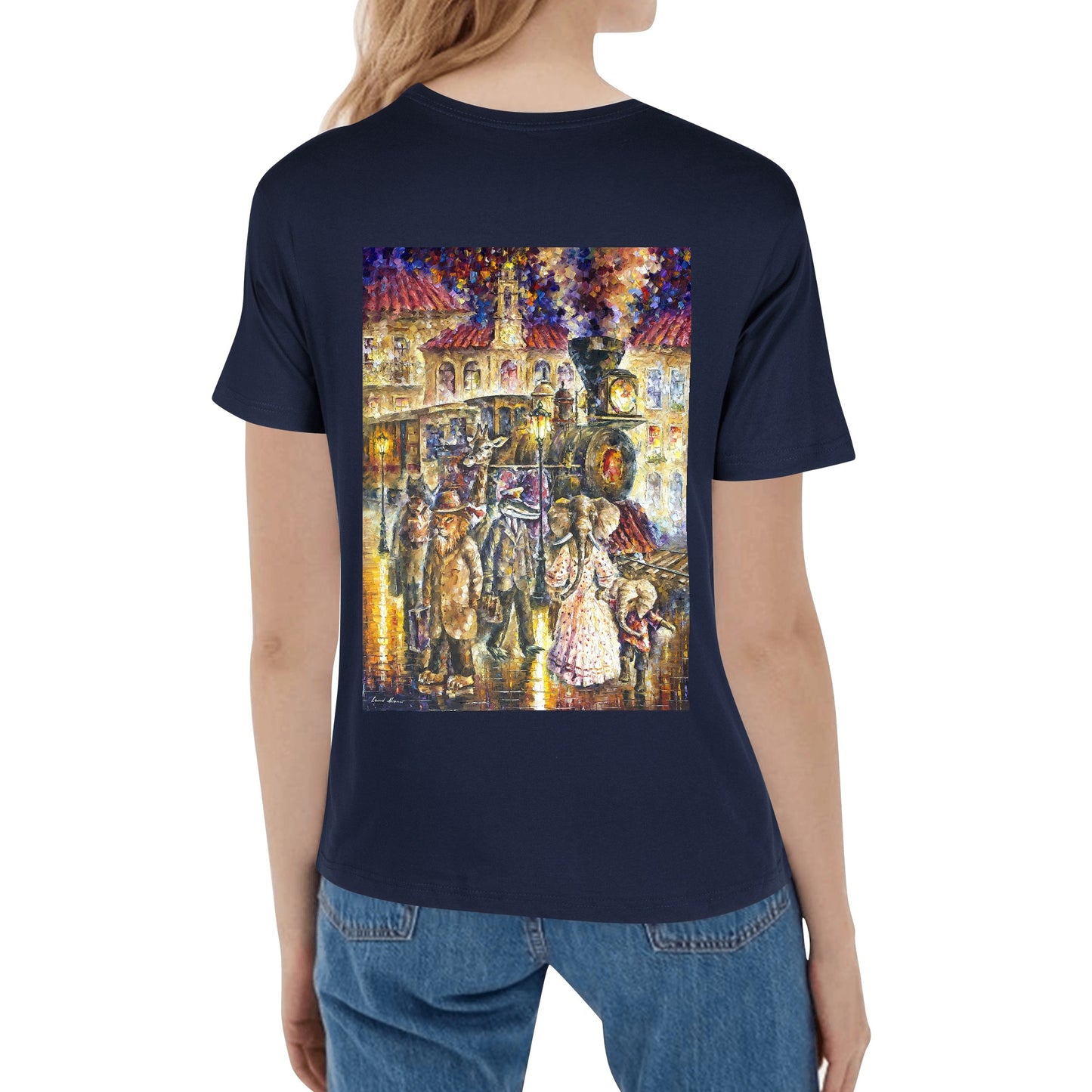 Womens Cotton Front Back Printing T Shirt @FanClub By AFREMOV.COM