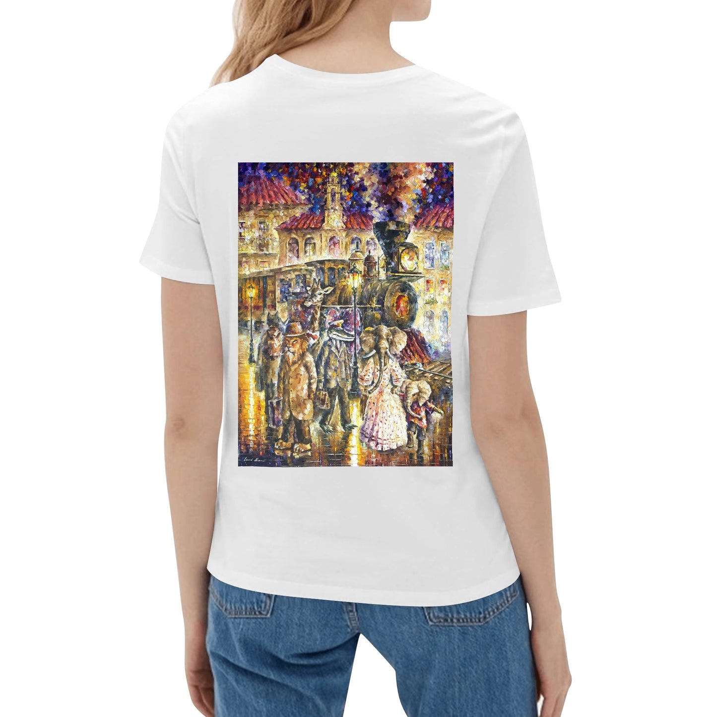 Womens Cotton Front Back Printing T Shirt @FanClub By AFREMOV.COM