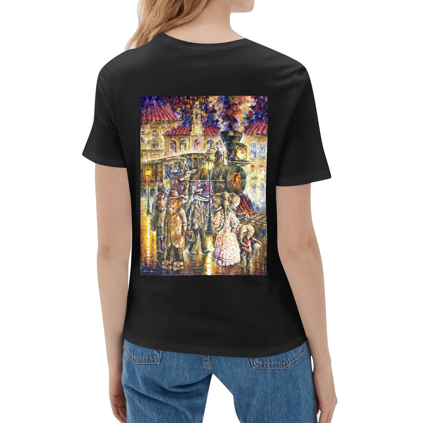 Womens Cotton Front Back Printing T Shirt @FanClub By AFREMOV.COM