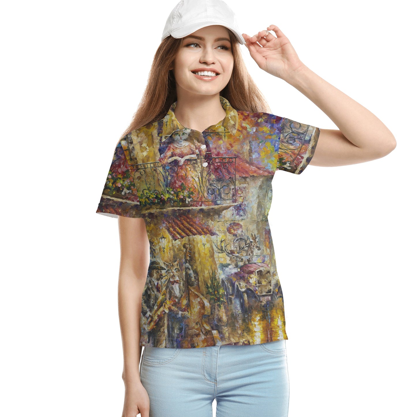 Womens All Over Print Polo Shirt @FanClub By AFREMOV.COM