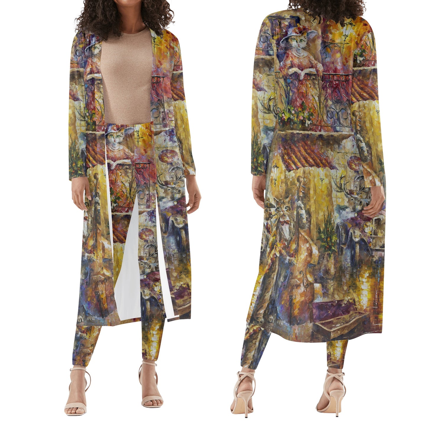 Womens Long Sleeve Cardigan and Leggings 2pcs @FanClub By AFREMOV.COM