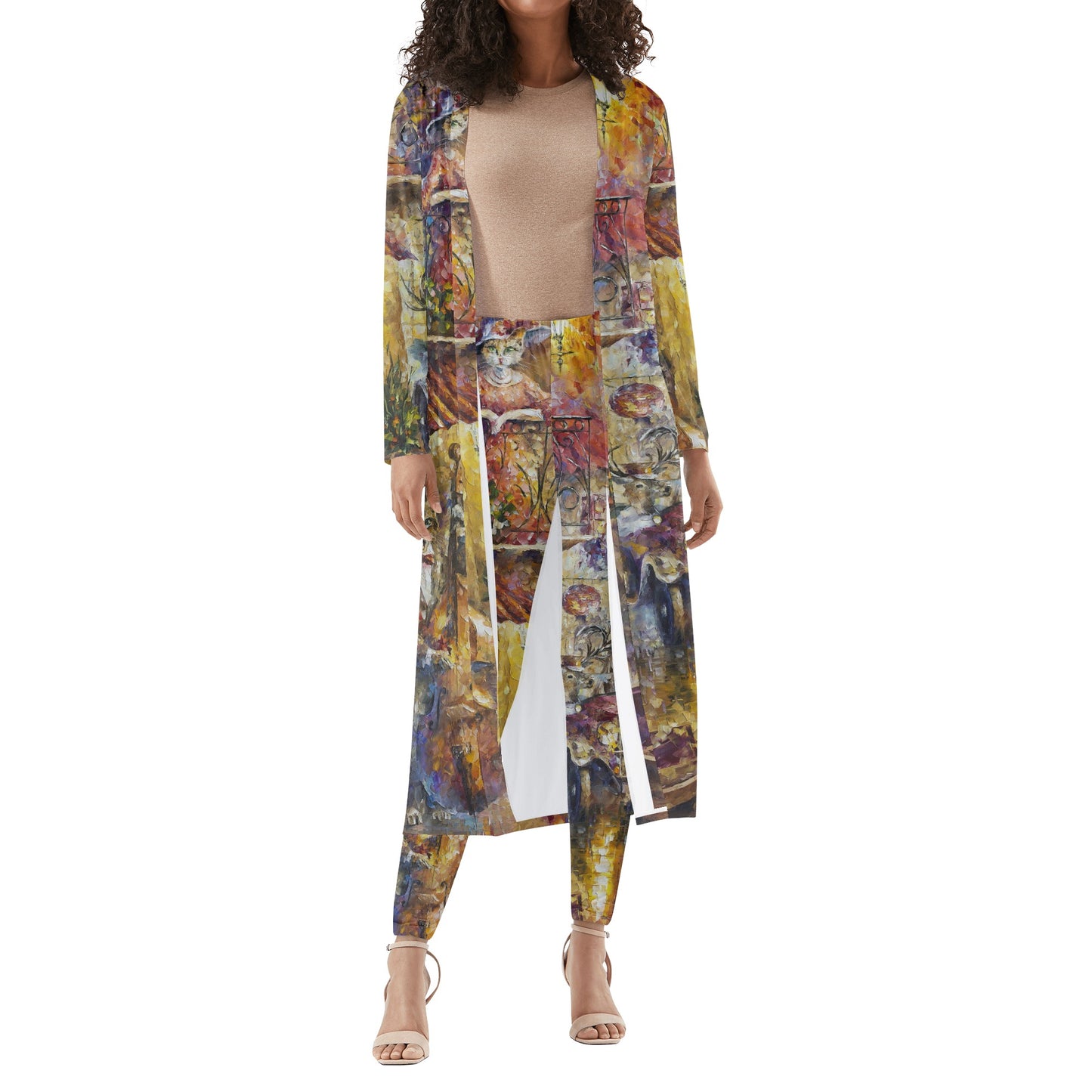 Womens Long Sleeve Cardigan and Leggings 2pcs @FanClub By AFREMOV.COM