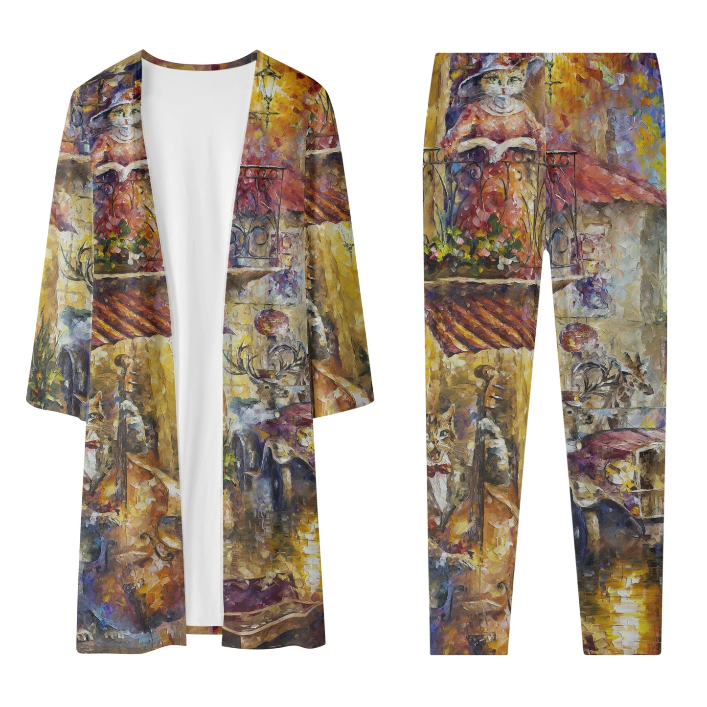 Womens Long Sleeve Cardigan and Leggings 2pcs @FanClub By AFREMOV.COM