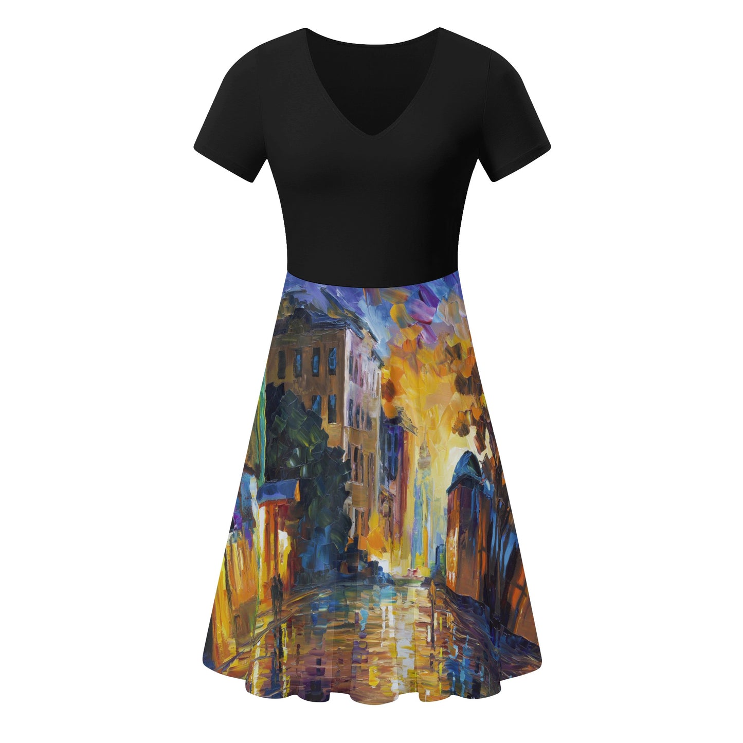 Womens Black Ruffle Summer Dress @FanClub By AFREMOV.COM